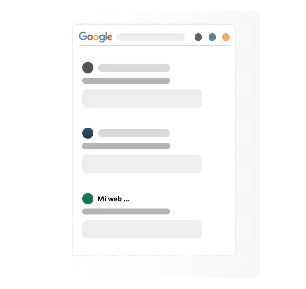 Mi web en tercer resultado de google